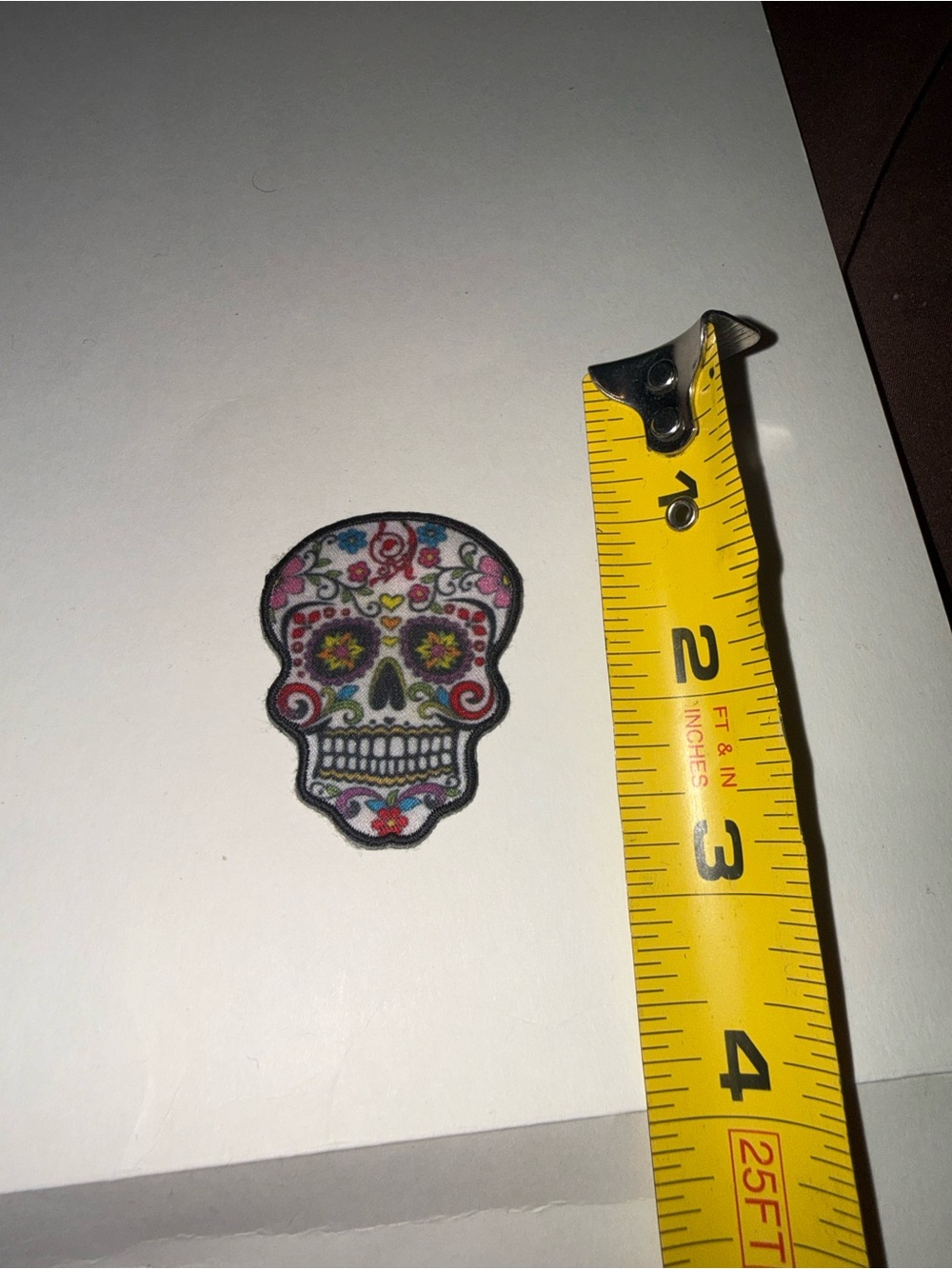 Sugar Skull Iron-On Patch - Colorful Floral Day of the Dead